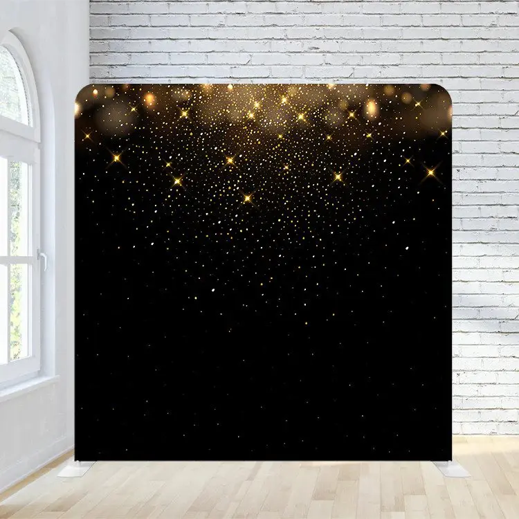 Black & Gold Falling Sparkles Backdrop